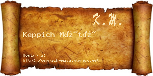 Keppich Máté névjegykártya